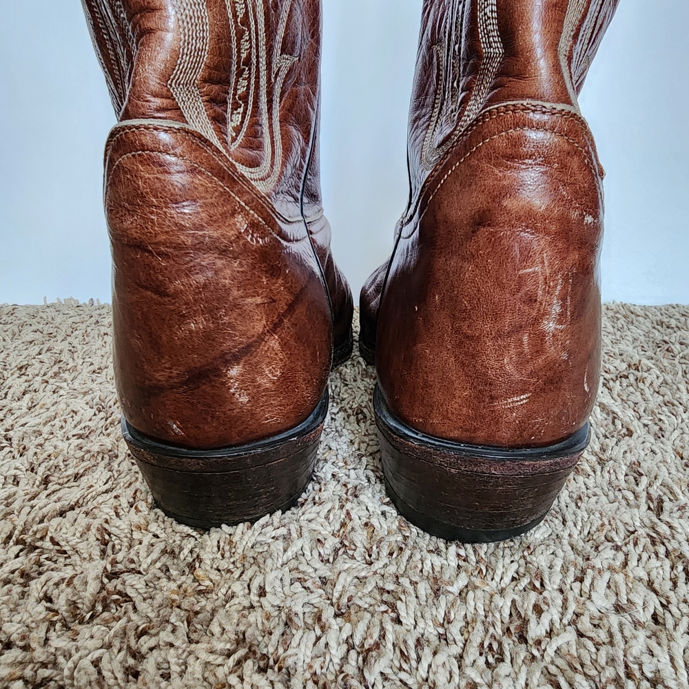 Tony Lama Rich Brown Western Boots - Picture 10 of 15